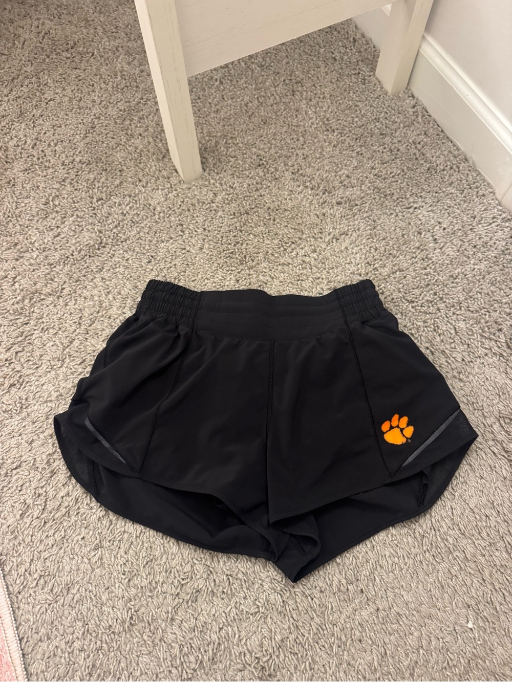 lululemon athletica Black Running Shorts with Clemson Tiger paw